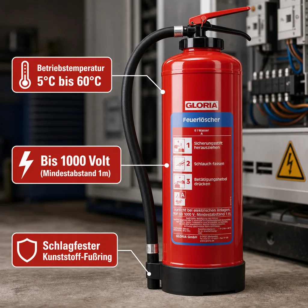 Feuerlöscher, Wasserlöscher W6EASY - Der kompakte und umweltfreundliche Feuerlöscher für die Brandklasse A