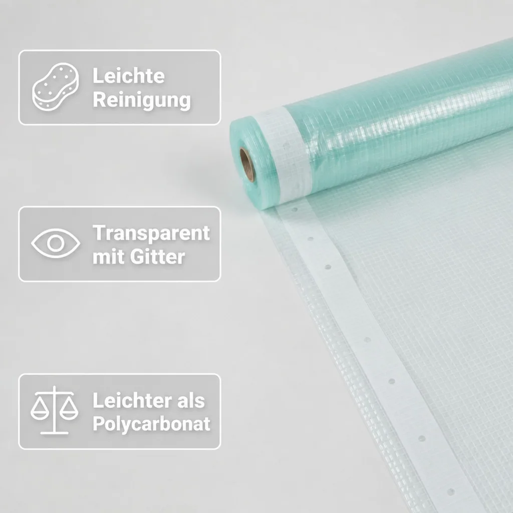 Gitterfolie, Gewächshausfolie, transparent, UV-stabil, wasserdicht