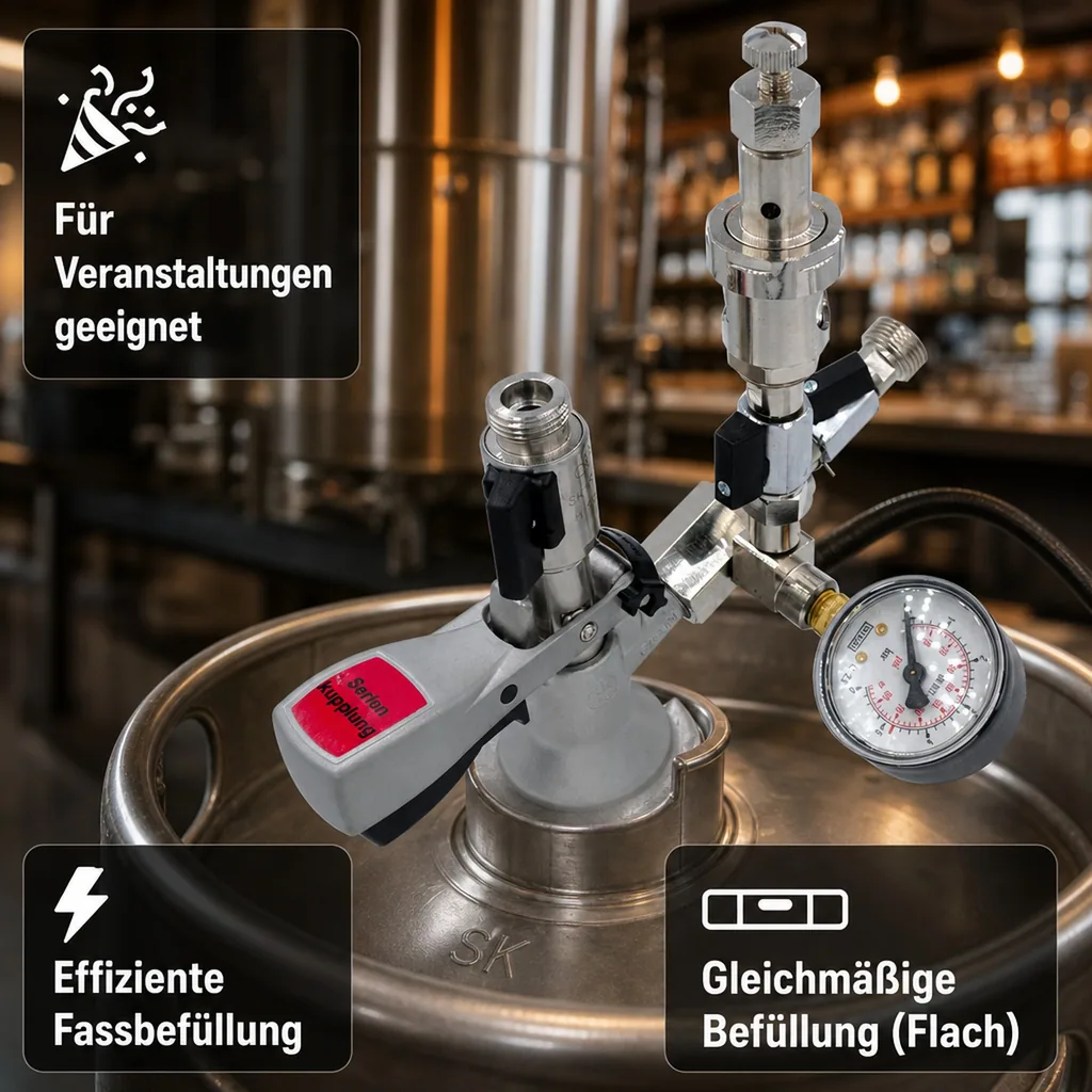 Füllzapfkopf zum Befüllen von KEG-Bierfässern, Ausführung: KORB Füllzapfkopf