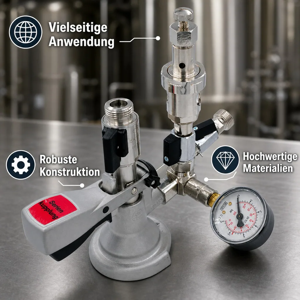 Füllzapfkopf zum Befüllen von KEG-Bierfässern, Ausführung: KORB Füllzapfkopf