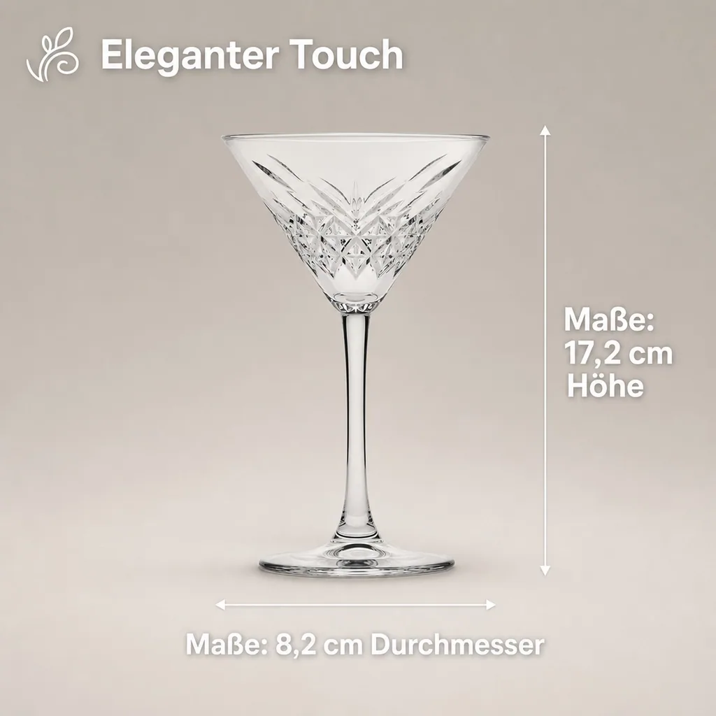Cocktailgläser, Trinkgläser - 12er-Set, Timeless, 230 ml - Robust & Elegant | Ideal für Partys & Events