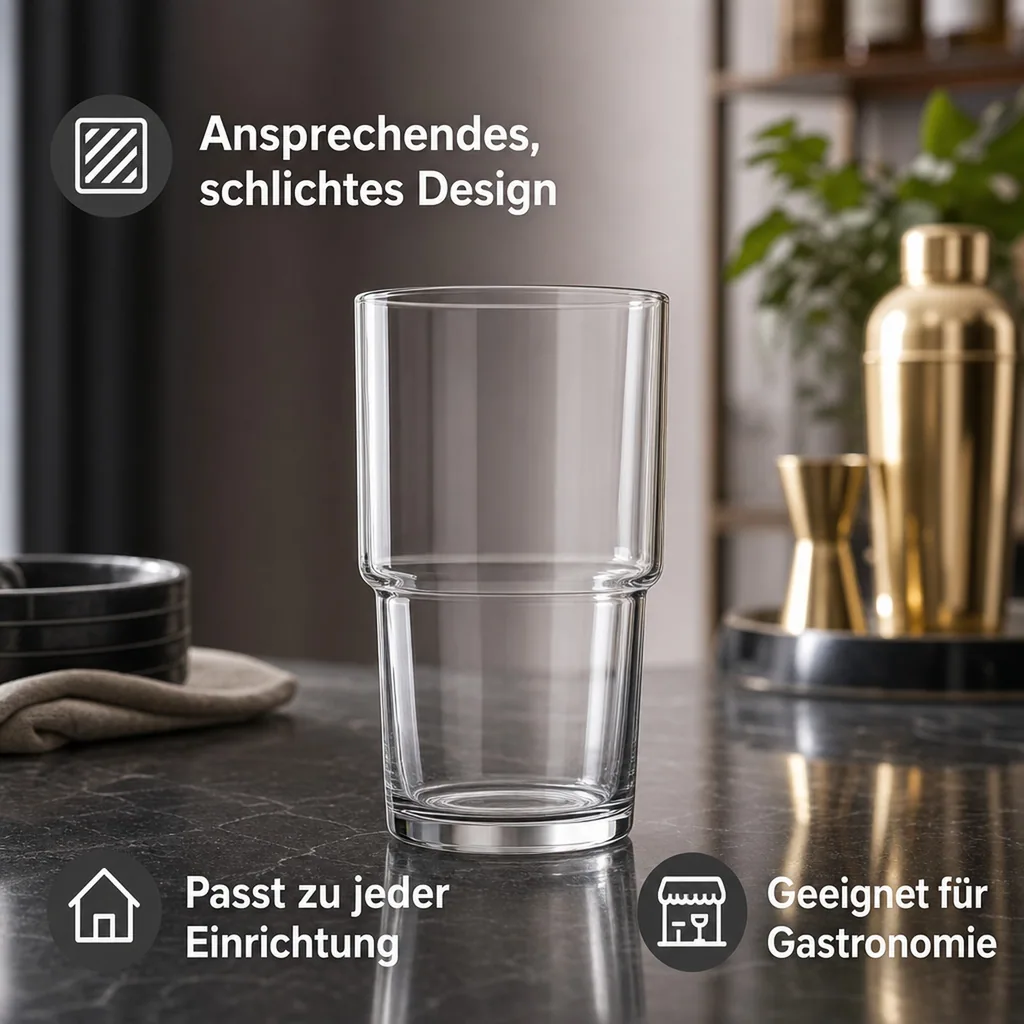 Longdrinkgläser, Trinkgläser 12er-Set - Hill, 440 ml