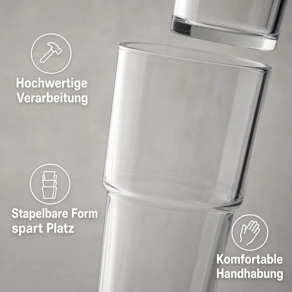 Longdrinkgläser, Trinkgläser 12er-Set - Hill, 440 ml