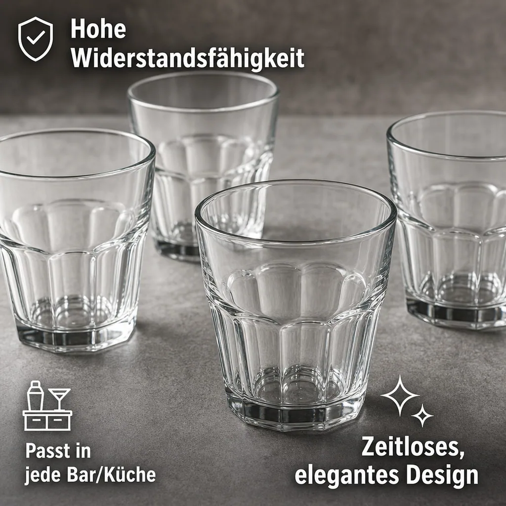 Cocktailgläser, Whiskygläser 12er-Set - Casablanca, 355 ml
