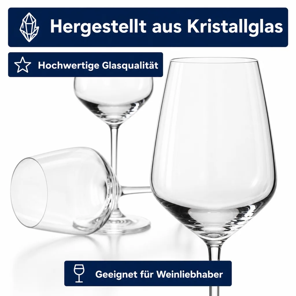 Weingläser Set (6 Stück, 350ml) - Serie Allegra