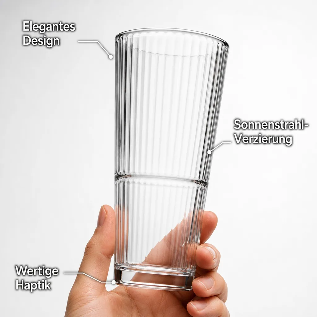 Longdrinkgläser, Trinkgläser 6er-Set - Grande Sunray, 295 ml