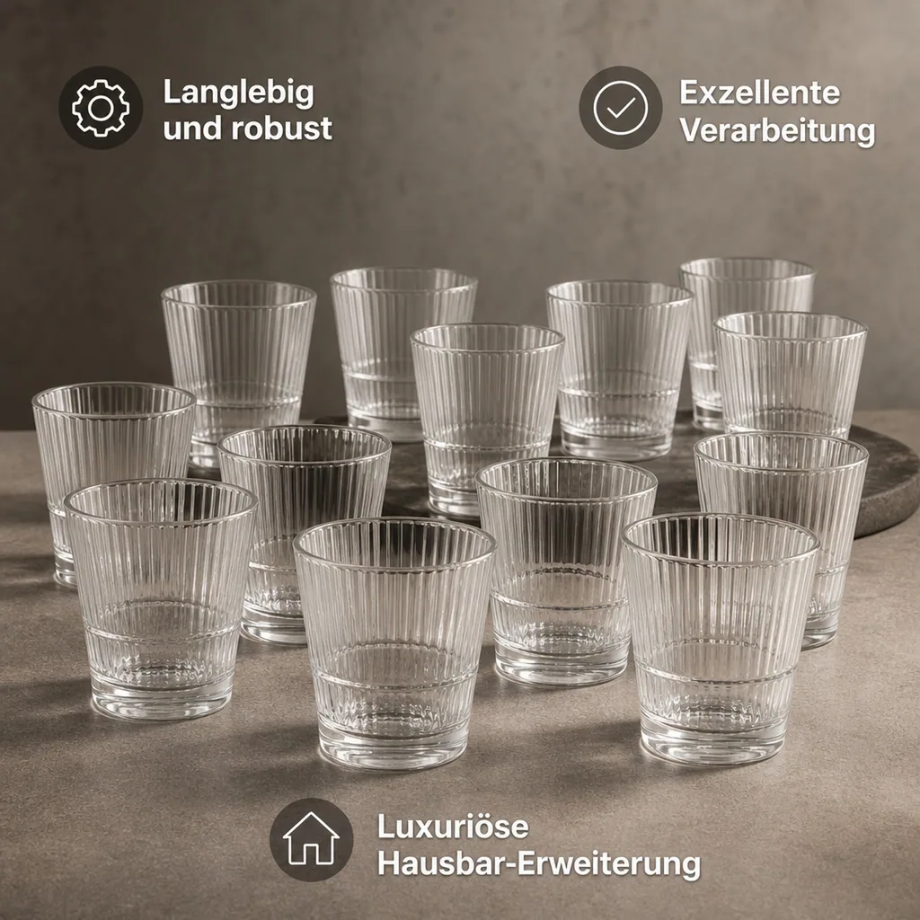 Whiskygläser, Whiskybecher - 12er-Set, Grande Sunray, 390 ml