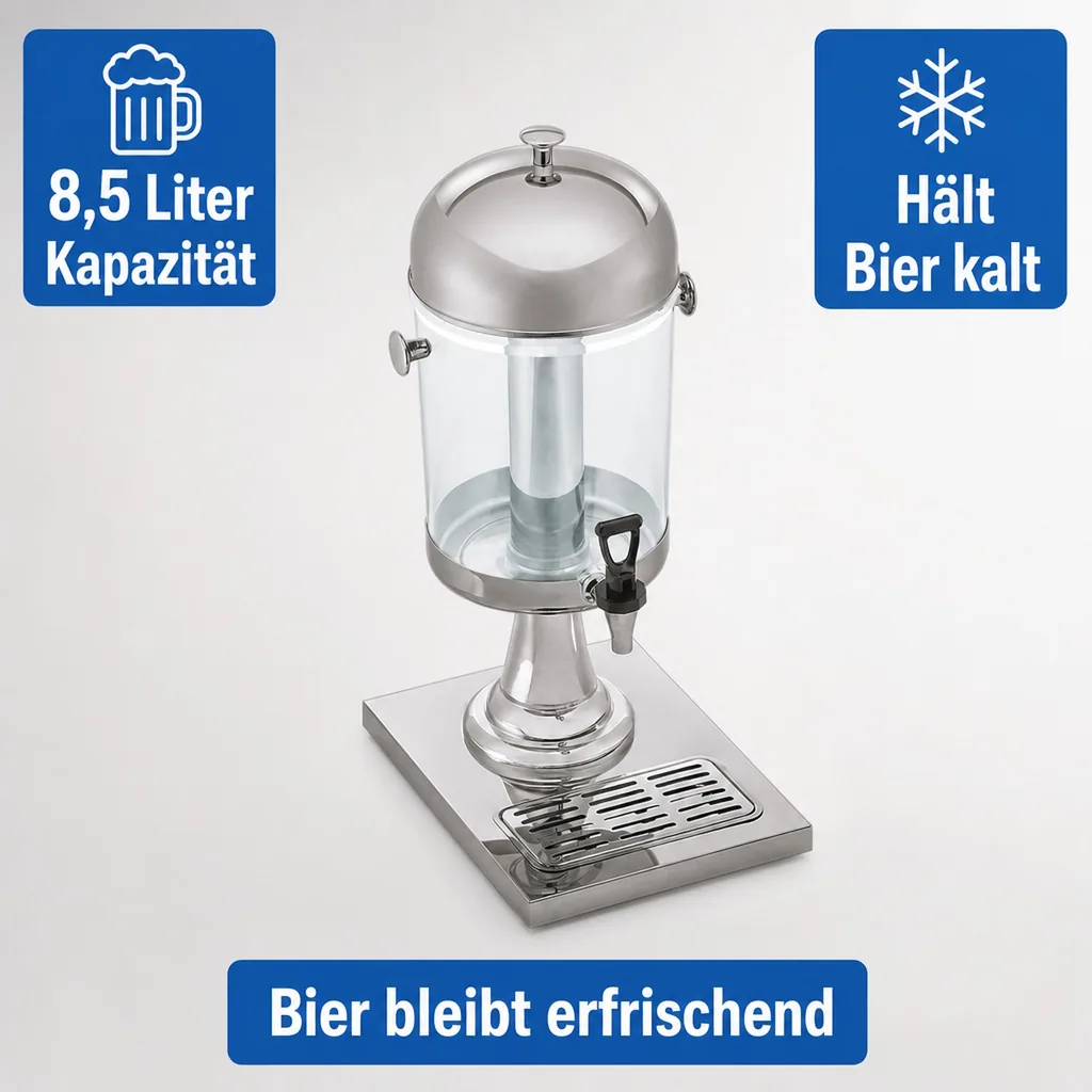 Bierturm, Trinksäule, Getränkesäule - mit Zapfhahn 8,5 L