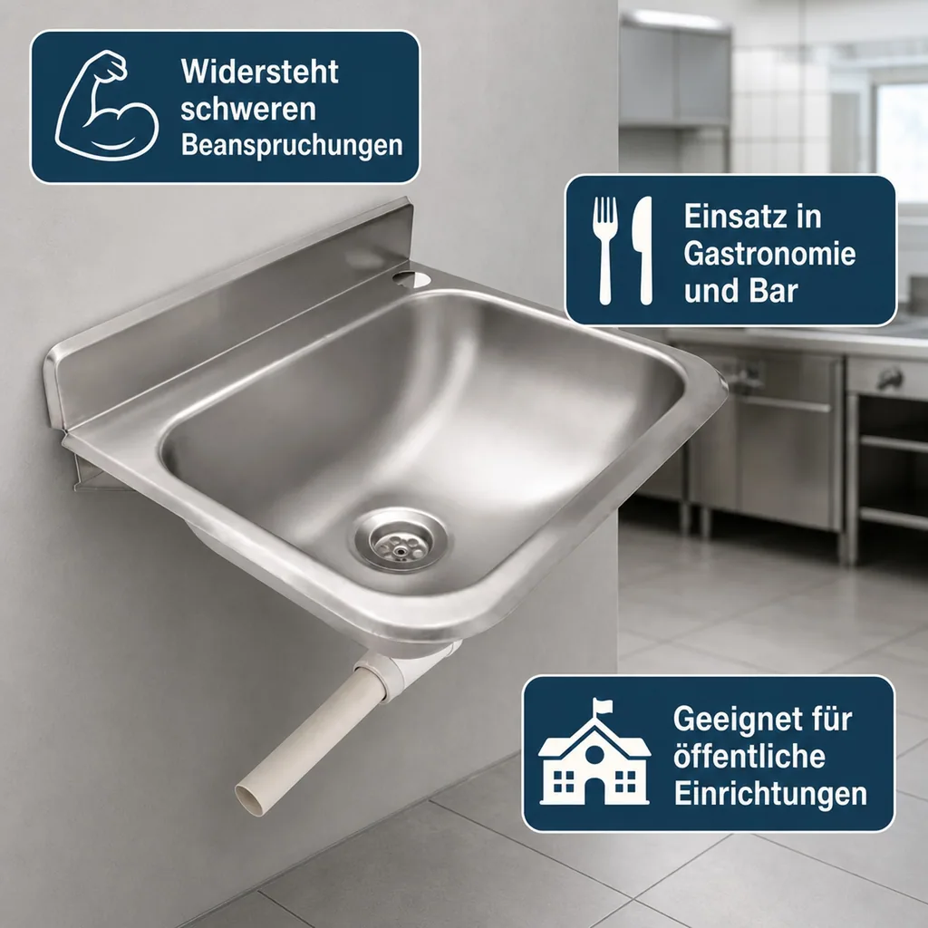 Ausgussbecken, Handwaschbecken Gastro, 30,5x37,5x18,5 cm