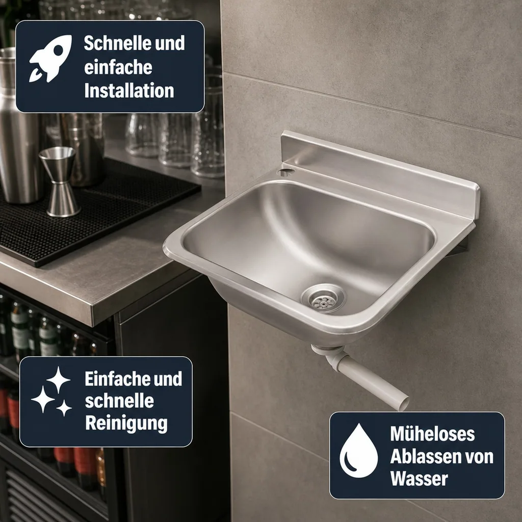 Ausgussbecken, Handwaschbecken Gastro, 30,5x37,5x18,5 cm