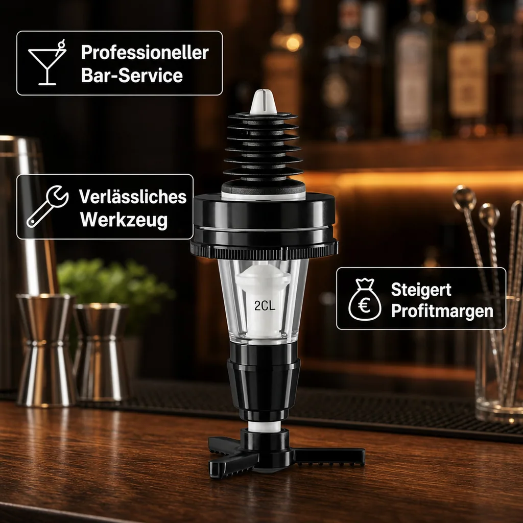 PRIMA Portionierer, Spirituosen Dosierer, Getränkeportionierer - 2.0 cl. für 3 bis 4.5 Liter Flaschen