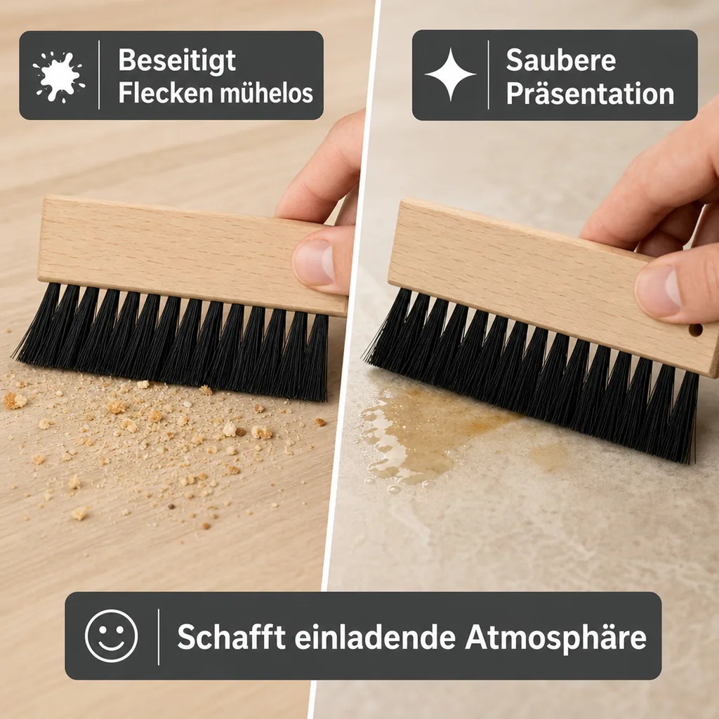 Tischbürste, Kellnerbürste - Praktische, für die schnelle Reinigung von Tischen und Tabletts