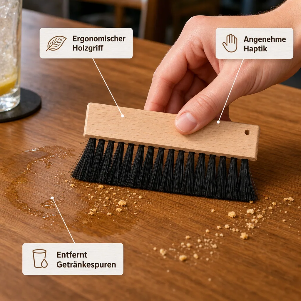 Tischbürste, Kellnerbürste - Praktische, für die schnelle Reinigung von Tischen und Tabletts