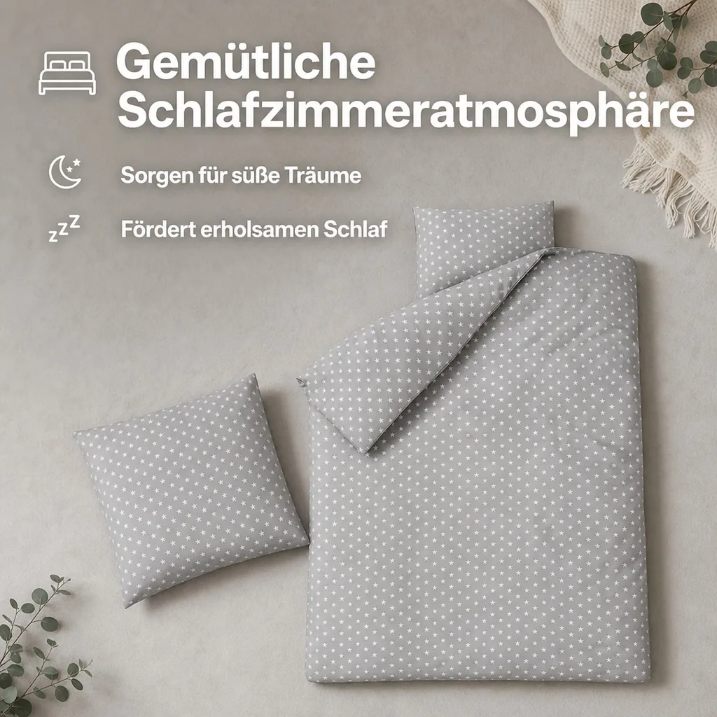 Bink Bettwäsche Sterne grau 135 x 200