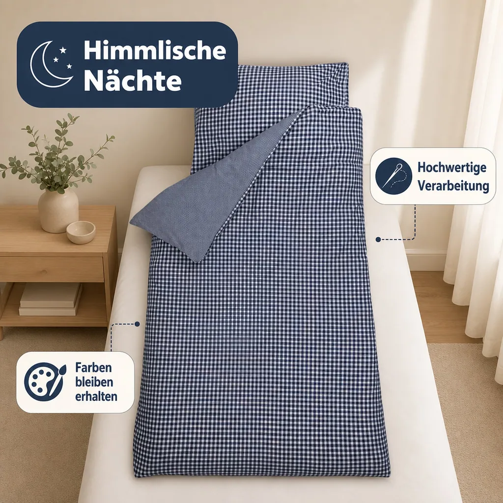 Bink Bettwäsche BB Karo blau 135 x 200