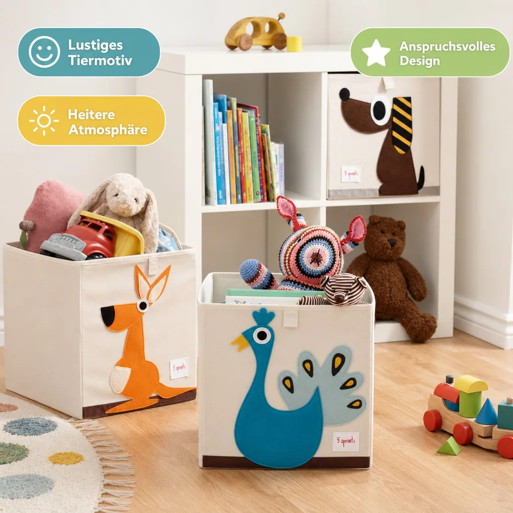 3 Sprouts Spielzeugkorb Pfau
