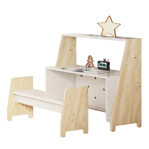 Mathy by Bols "Asymetry" Baby Beistellbett umbaubar zum Schreibtisch mit 1 Regal