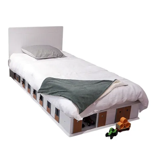 Mathy by Bols BOXES Kinderbett 1 Seite Stall blau 90 x 190