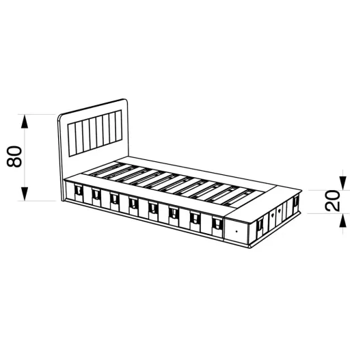 Mathy by Bols BOXES Kinderbett 1 Seite Stall blau 90 x 190