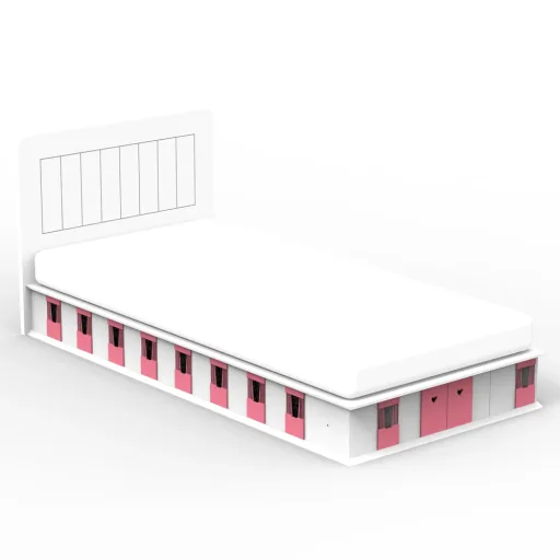 Mathy by Bols BOXES Kinderbett 2 Seiten Stall rosa 90 x 190