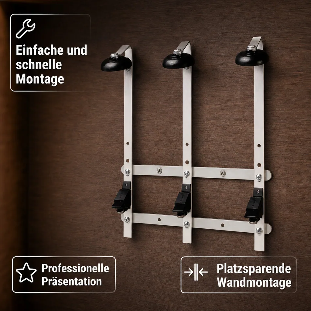 Flaschenhalter Wandmontiert - Profi für 0,7 - 1,0L Flaschen, für 6 Flaschen