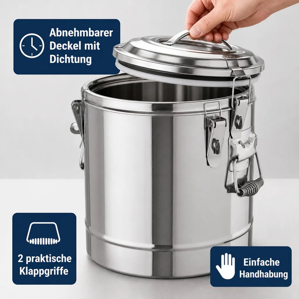 Thermobehälter Essen, Warmhaltebox, Thermotransportbehälter, Thermo Getränkebehälter - für den Transport von Lebensmitteln, 22L