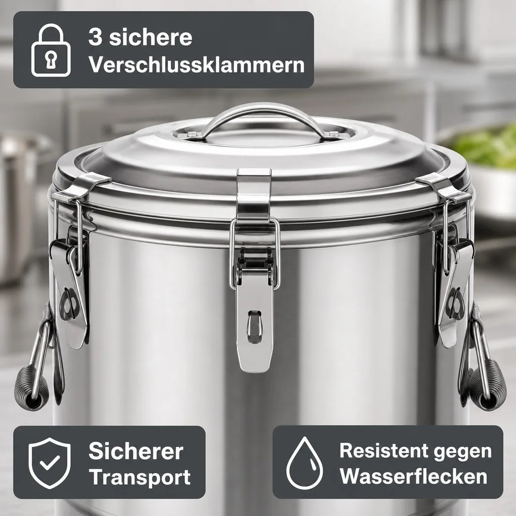 Thermobehälter Essen, Warmhaltebox, Thermotransportbehälter, Thermo Getränkebehälter - für den Transport von Lebensmitteln, 22L