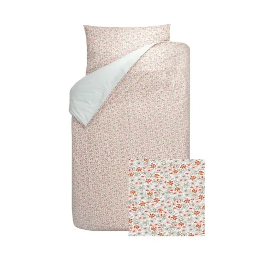 Bink Kinderbettwäsche  Bibi Streublümchen rosa rot türkis 100 x 135