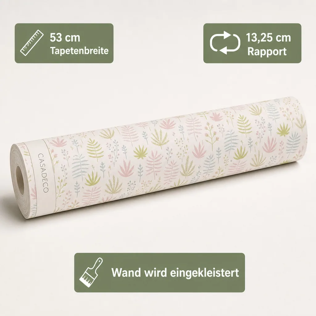 Casadeco Kindertapete Happy Dreams Gräser rosa grün