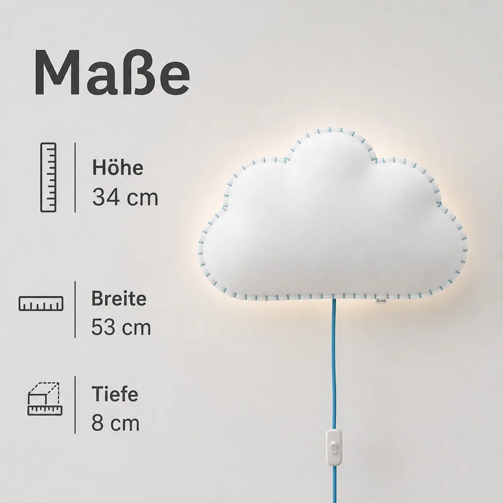 Buokids Softlampe Nachtlicht/Wandlampe Wolke, Farbe der Naht: gelb; Ausführung: Wandlampe