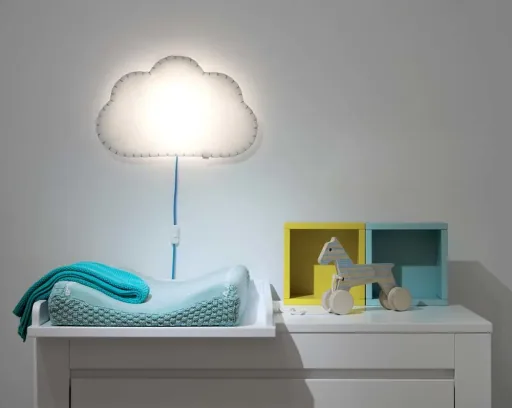 Buokids Softlampe Nachtlicht/Wandlampe Wolke, Ausführung: Wandlampe; Farbe der Naht: grau