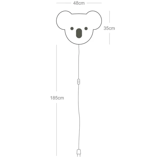 Buokids Soft Wandlampe Koala Bär schwarz