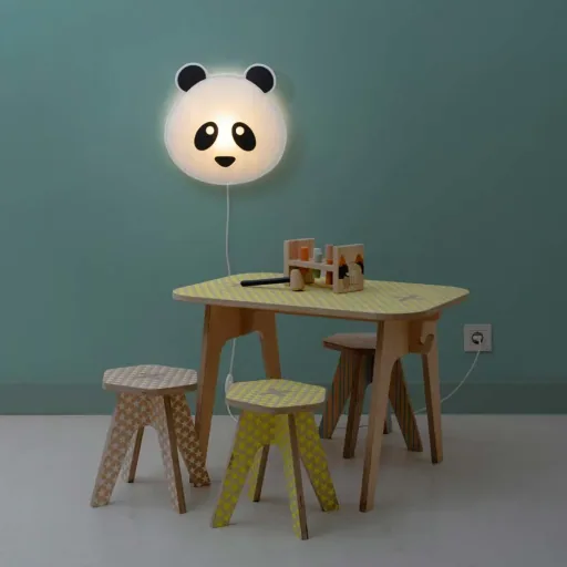 Buokids Soft Wandlampe Panda Bär violett