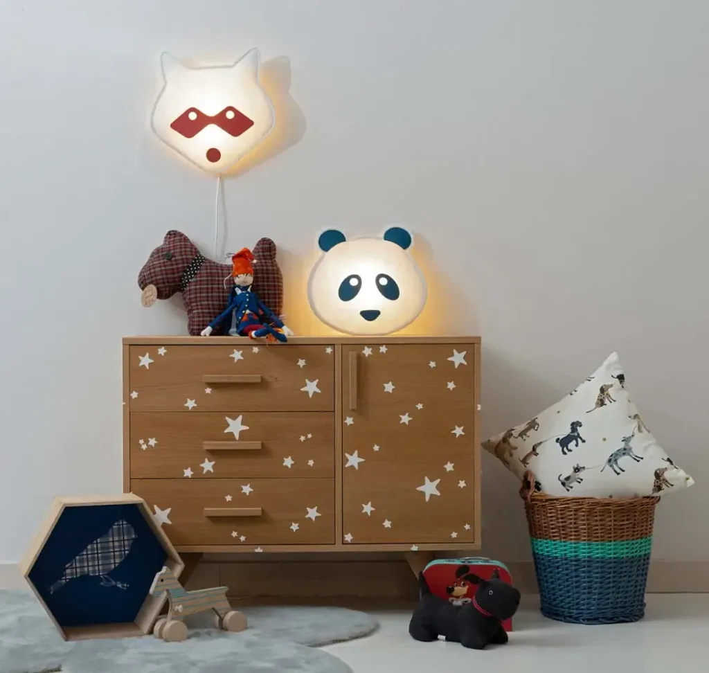 Buokids Soft Wandlampe Waschbär blau