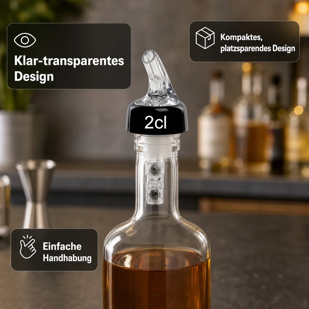 Portionierer, Spirituosen Dosierer - COMPACT, klar-transparent, Ausschankmenge: 20 ml