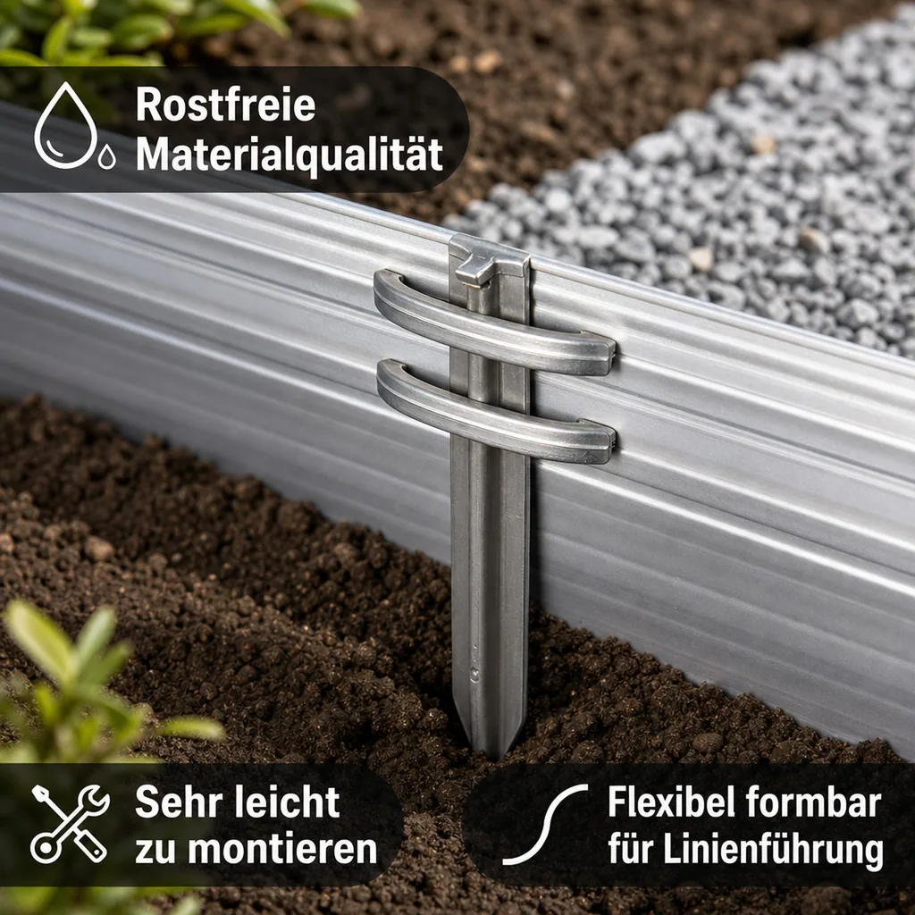 Green Universe Rasenkante 14cm x 100cm | Beeteinfassung | Beetumrandung | Beetbegrenzungen