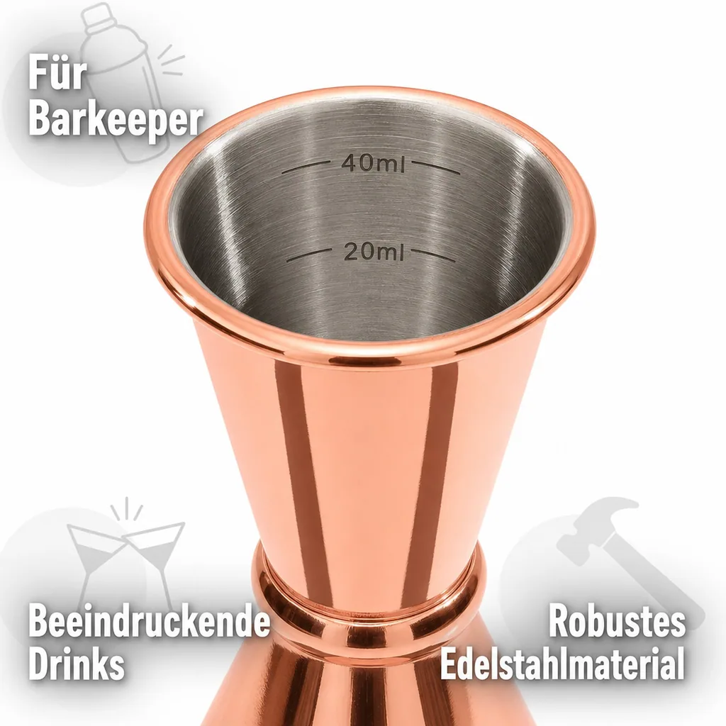 Jigger, Cocktail Messbecher - Japanischer Stil, 20-40ml - Präzise Dosierung für Cocktails