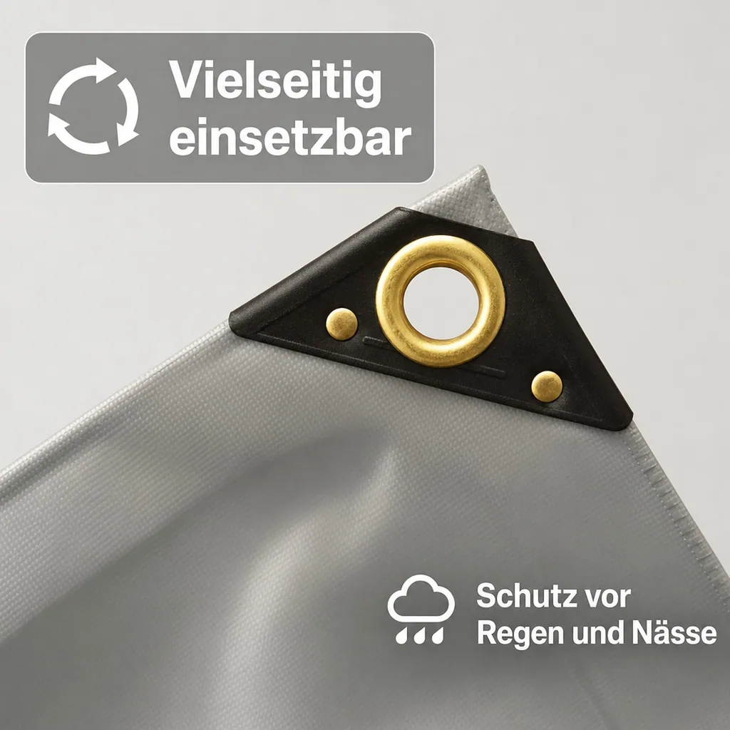 Abdeckplane 650g/m², grau PVC Plane 5 x 7m (35m²), Gewebeplane