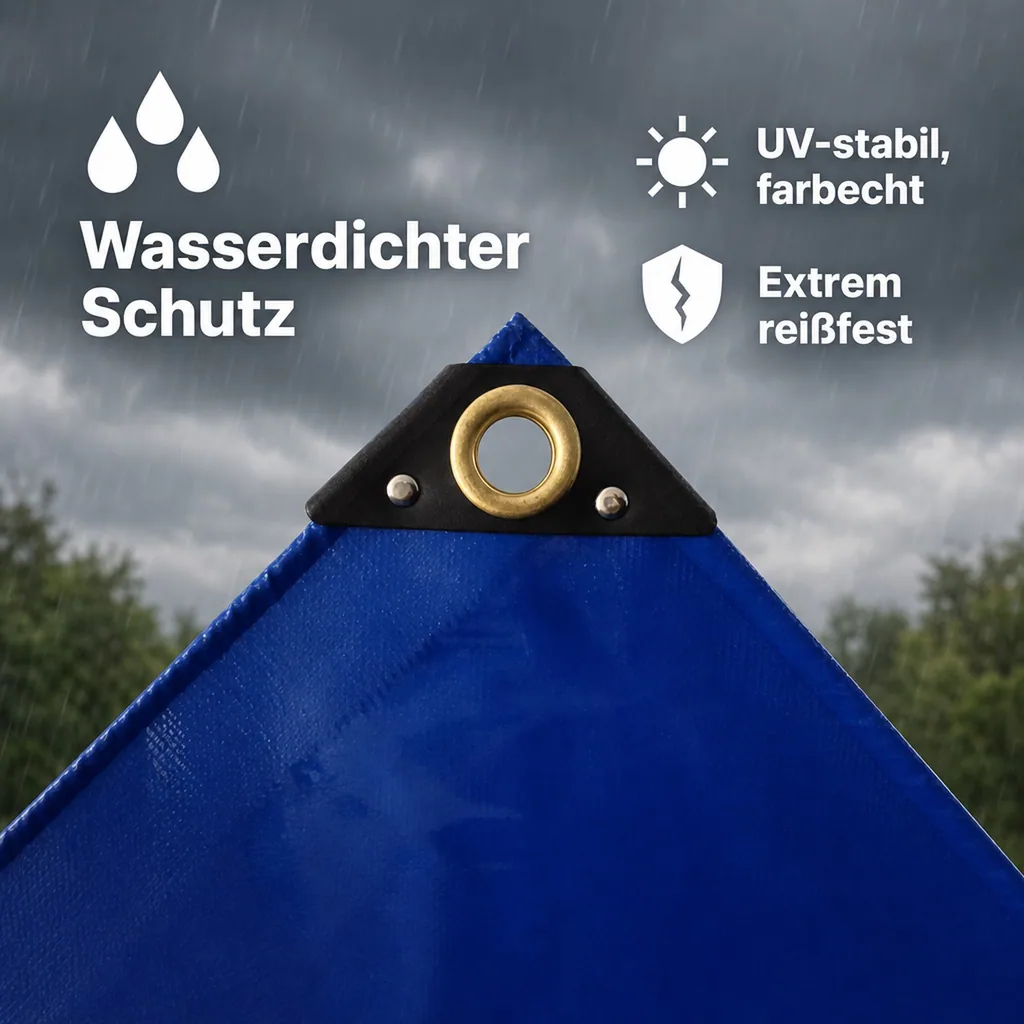 PVC Abdeckplane, 4x7m, blau, 650g/m², wasserdicht