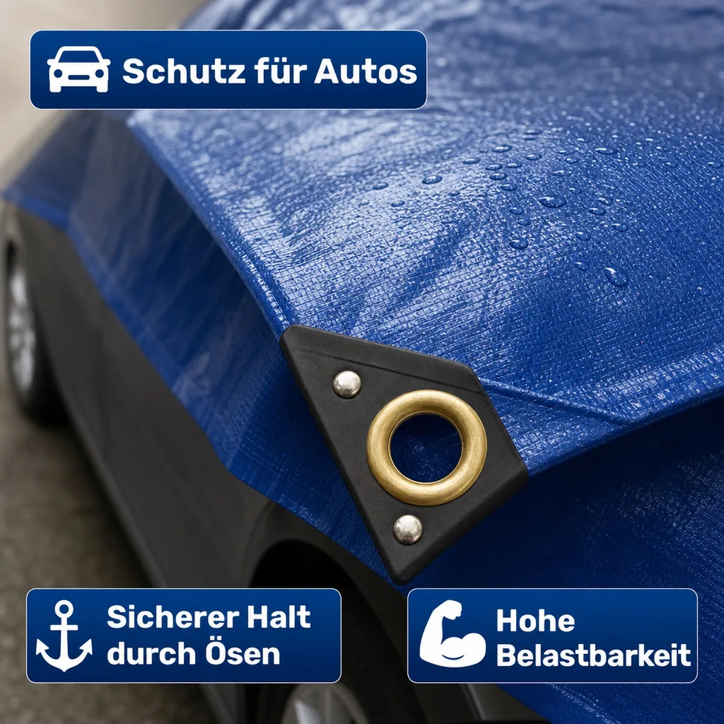 PVC Abdeckplane, 4x7m, blau, 650g/m², wasserdicht