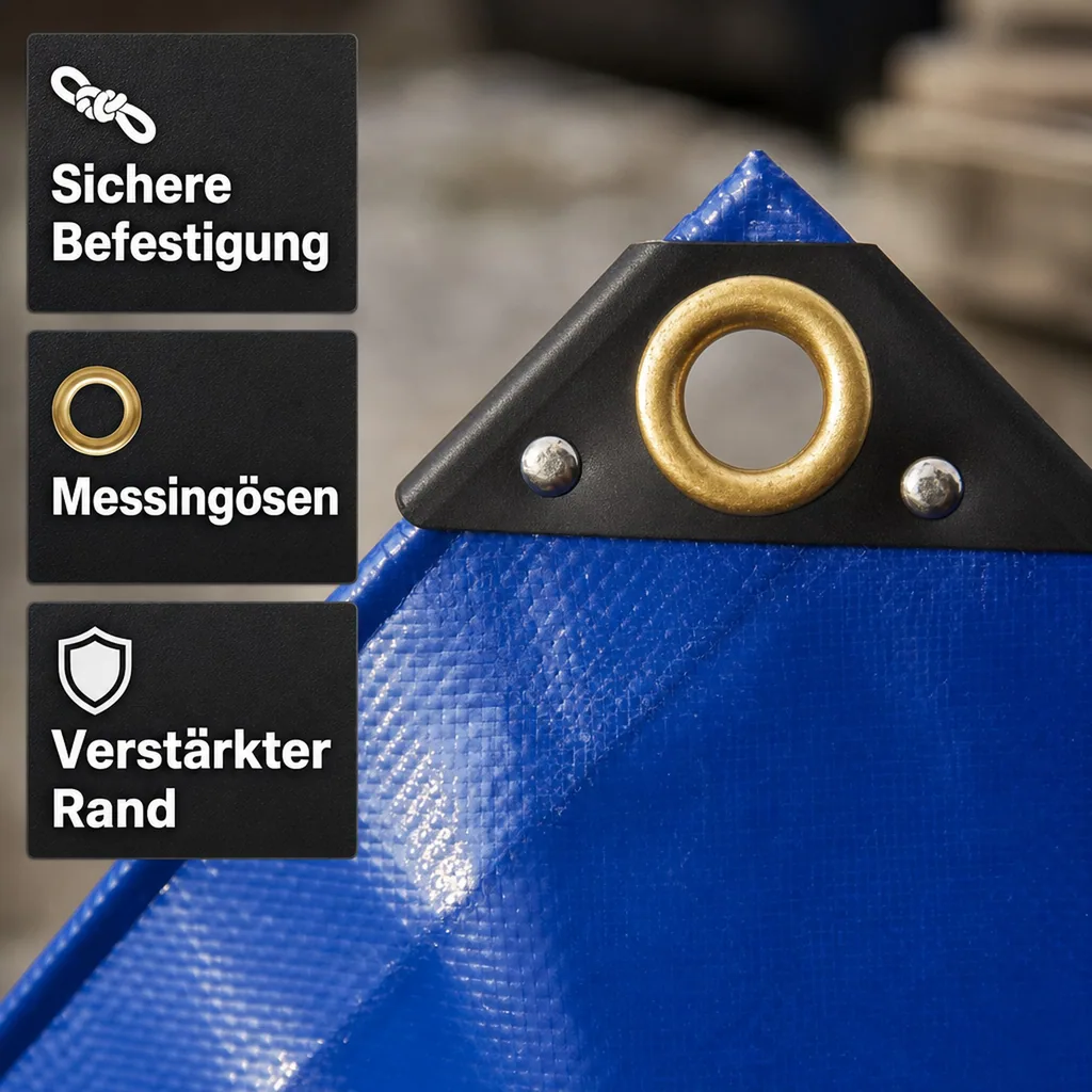 PVC Abdeckplane 650g/m², 6x10m (60m²), blau, wasserdicht, reißfest