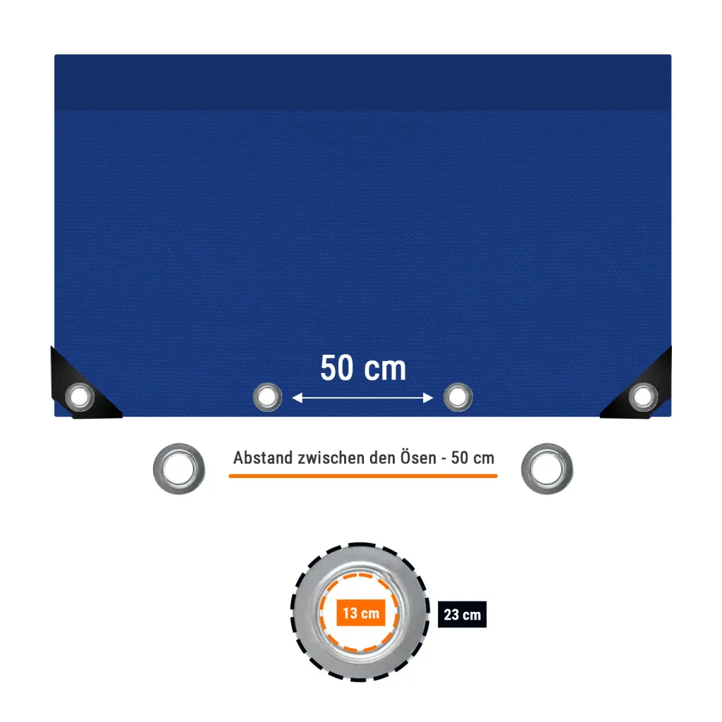 PVC Plane 650g/m², Abdeckplane, Plane 8x10 (80m²), blau, wasserdicht, reißfest
