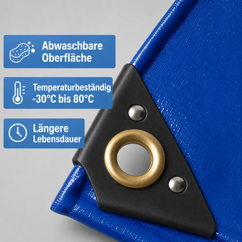 Abdeckplane 650g/m², PVC Plane, wasserdicht, blau, 3x4m (12m²)