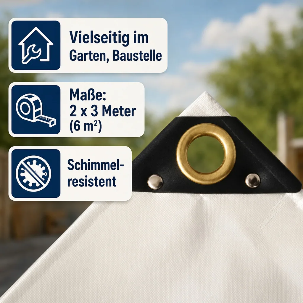 Abdeckplane, Gewebeplane 650 g/m², PVC Plane 2x3 m, wasserdicht und reißfest