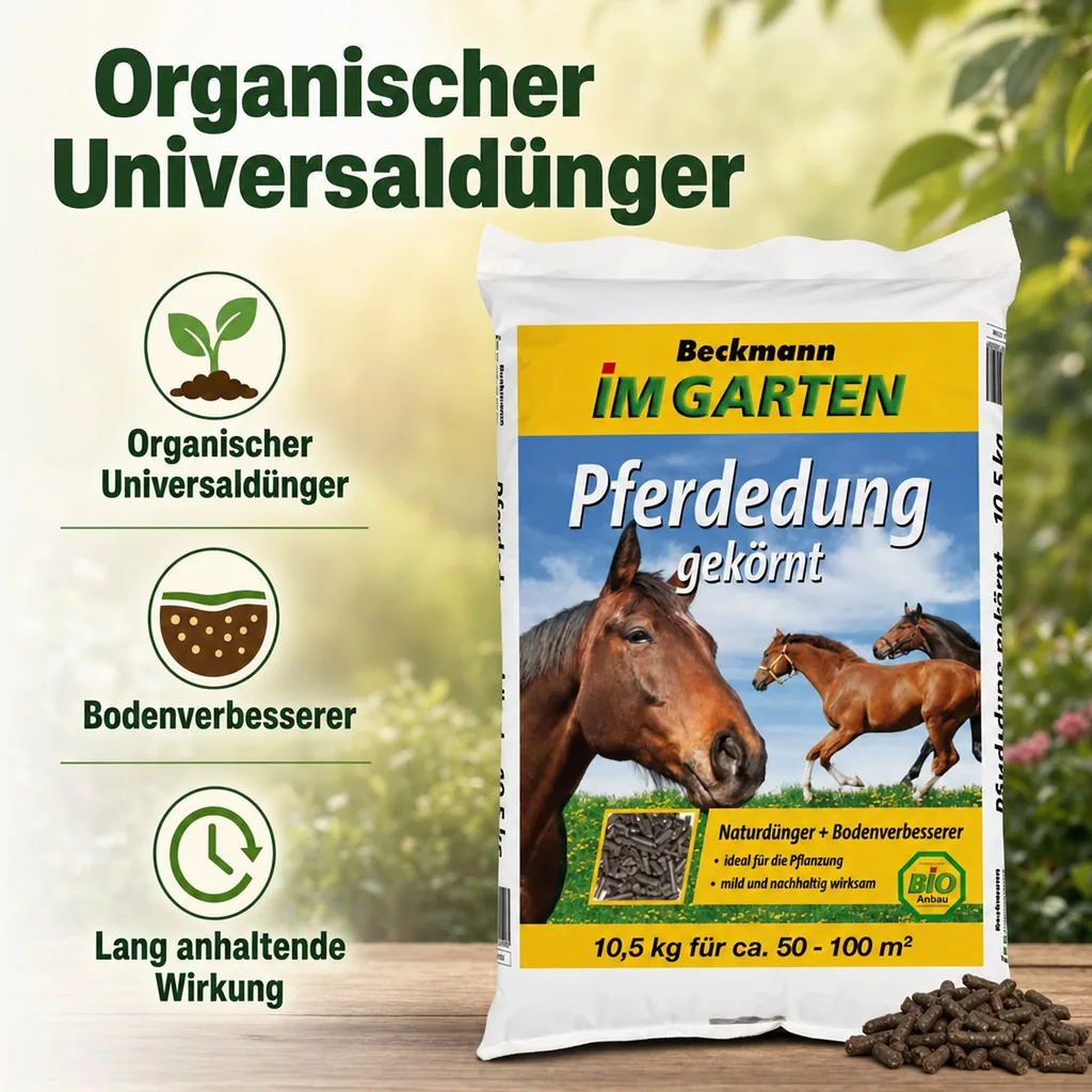 Pferdedung gekörnt 10,5kg für ca 50-100m² BIO Anbau geeignet