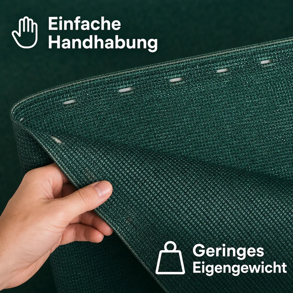 Sichtschutznetz, Windschutznetz 1 m x 25 m, Zaunblende, HDPE, grün