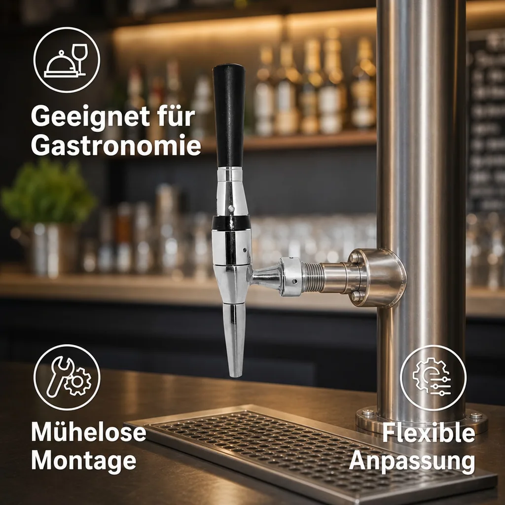 Zapfhahn, Bierzapfhahn, Schankhahn, Kolbenschankhahn für Stout, Membran