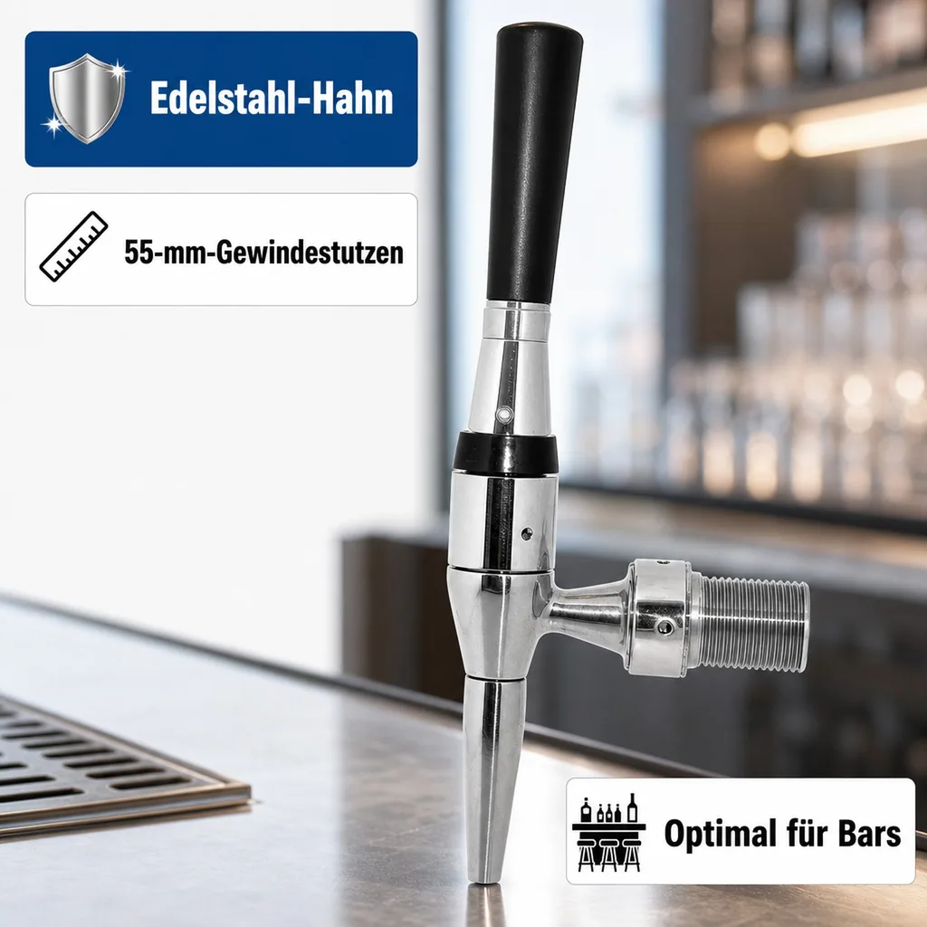 Zapfhahn, Bierzapfhahn, Schankhahn, Kolbenschankhahn für Stout, Membran