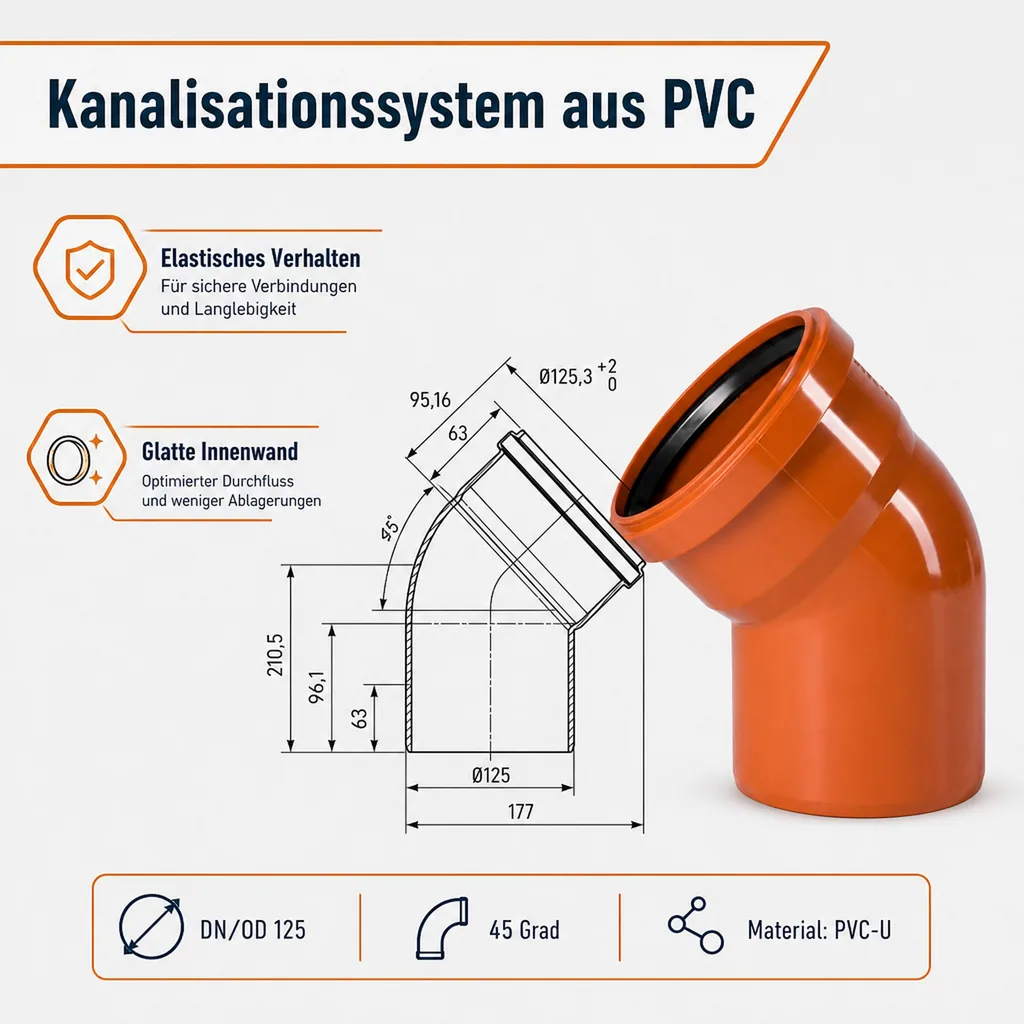 KGB Bogen DN/OD 125   45 Grad