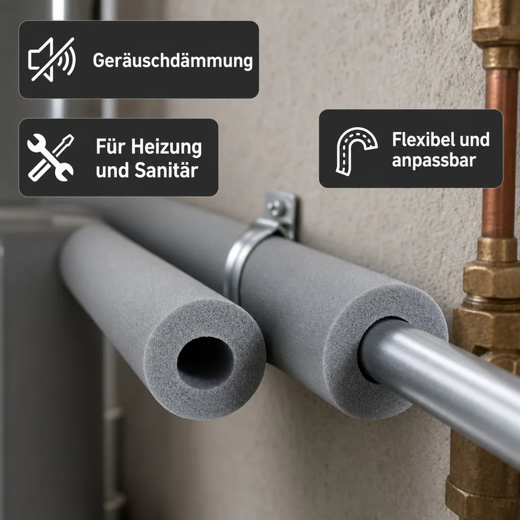 Rohrisolierung 60mm, Kautschuk, 2m, Heizungsrohrisolierung, Dämmung